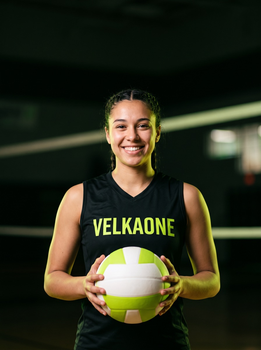 Atleta di pallacanestro Velkaone con il pallone